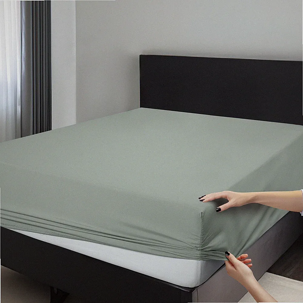 1800 Deep Pocket Fitted Sheet Queen King Fully Elastic Fitted Sheets Bed Sheets