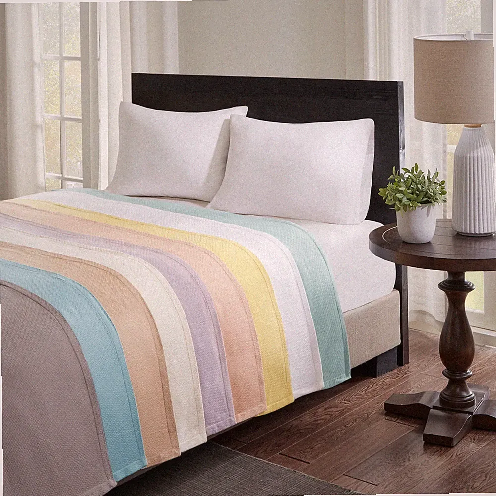 Madison Park Cotton Luxury Blanket, Soft and Cozy 100% Cotton for Bed or Couch