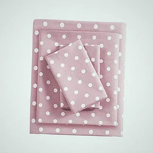 Mi Zone Size Sheet Sets Kids Polka Dot Sheets for Girls 100% Cotton Queen Pink