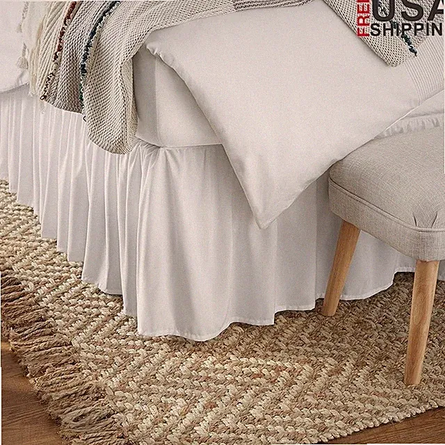 Microfiber Bed Skirt Ruffle 16 Inch Drop Hypoallergenic Stain Resistant New