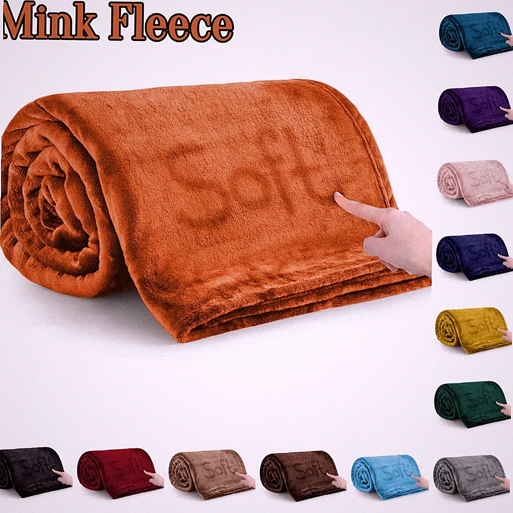 Mink Fleece Blanket Luxury Bed Blankets Throws Soft Large Warm Throw Twin Queen