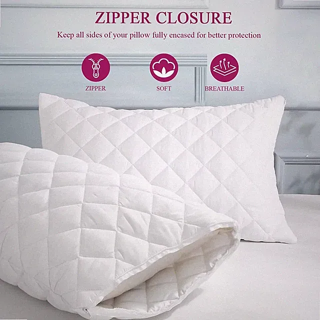 Waterproof Pillow Covers Zippered 6 Pack Standard Queen King Pillow Protectors